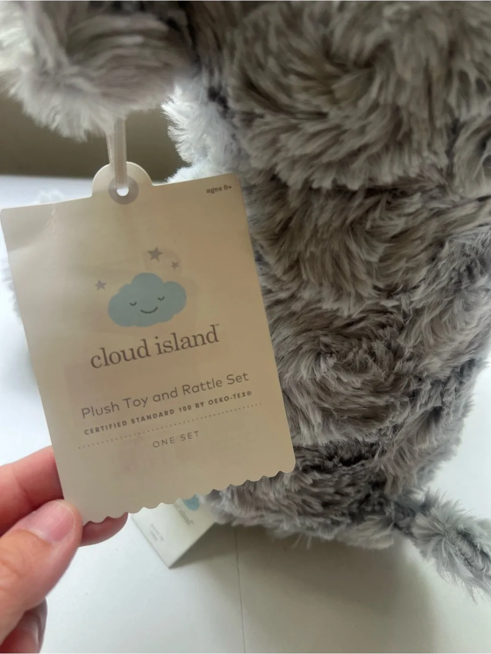 Elephant Plush Animal with Mini Plush - Gray - 2pk - Cloud Island™™